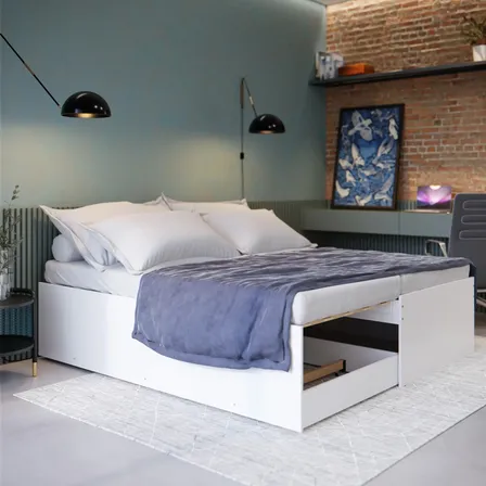 Cama Matrix Bicama Solteiro Vira Casal E Auxiliar 3 Em 1 Branco Matrix 3 Em 1