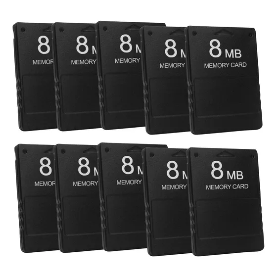 Kit 10 Memory Card 8mb Para Playstation 2 Máximo Desempenho