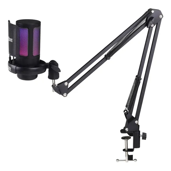 Kit Micrófono Gamer Usb Con Rgb Y Brazo Ajustable / Marca Cellbox Streaming, Podcast, Gaming