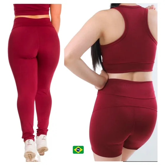 Conjunto Deportivo Dama Legging + Short Biker + Top Calidad