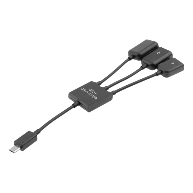 ... Micro Usb2.0 Power Charge Host Otg Hub, 3 En 1, Macho A