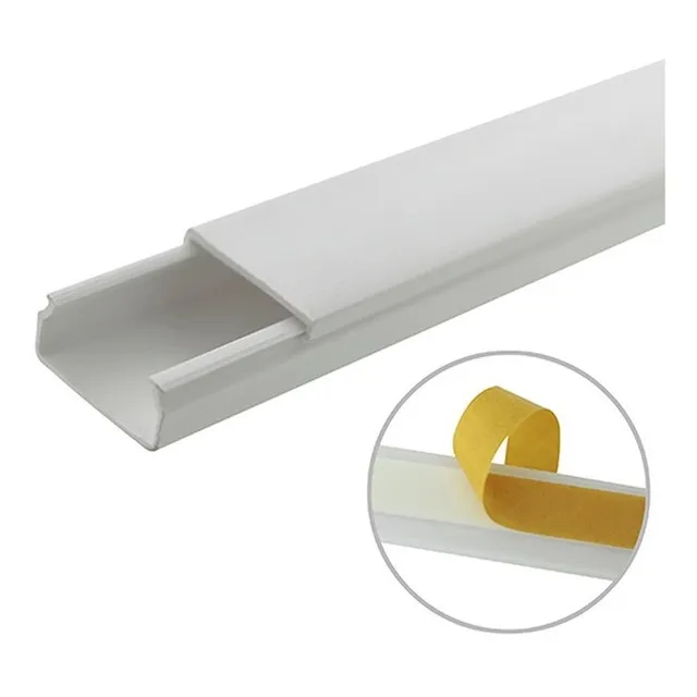 10 Canaletas Pvc Con Cita Adhesiva 20x10mm 1.8m Thorsman