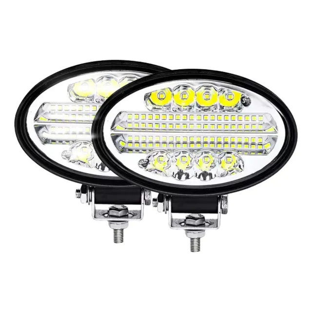 2 Farol Led Oval 144w 12v 24v Caminhão Trator Colheitadeira 