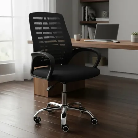 Cadeira Giratória Executiva Mesh Masterchair Preta Altura Ajustável Escritório 119kg