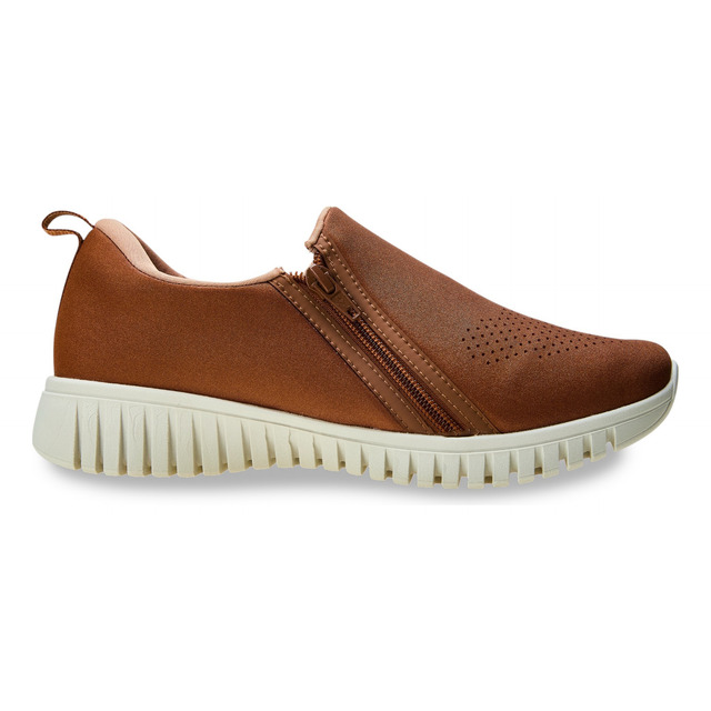 Tênis Casual Feminino Ae22039 Com Calce Fácil Marrom Usaflex Tênis Casual Feminino Ae22039 Com Calce Fácil Marrom Usaflex
