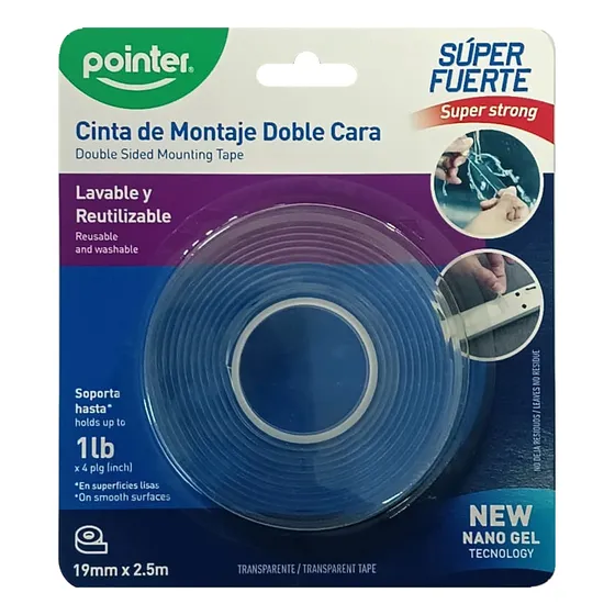 Cinta Doble Faz Transparente Pointer Doble Cara Adhesiva