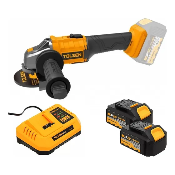 Amoladora Angular Inalámbrica De Litio 20v + 2 Bat 4ah