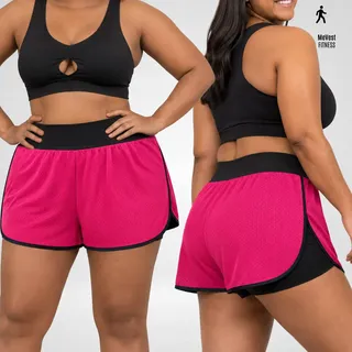 Kit 3 Short Duplo Plus Size Feminino Corrida 46 A 58