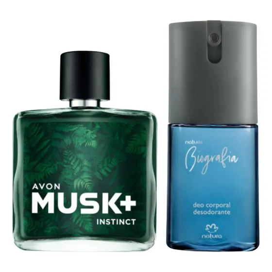 Natura Biografia Deo Corporal 100ml + Avon Musk+ Instinct 75ml Kit 2 Unidades