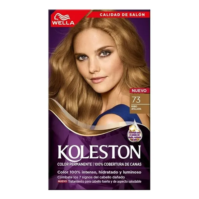 2 Pza Tinte Para Cabello Koleston 73 Rubio Avellana