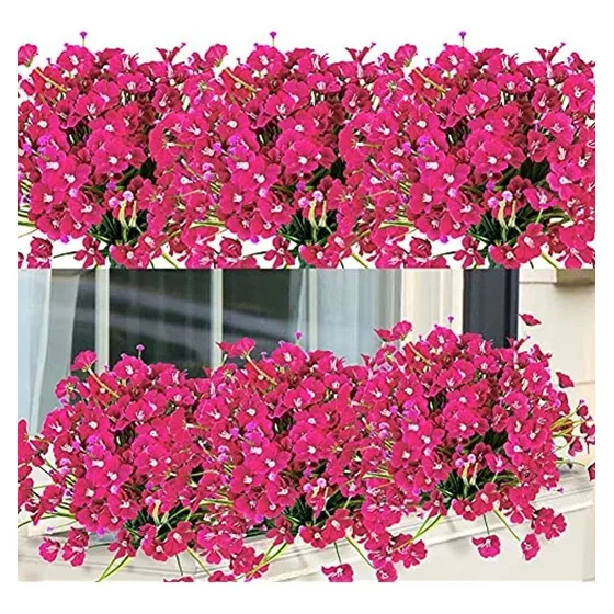 6 Paquetes De Flores Artificiales De Seda Para Exteriores Fl