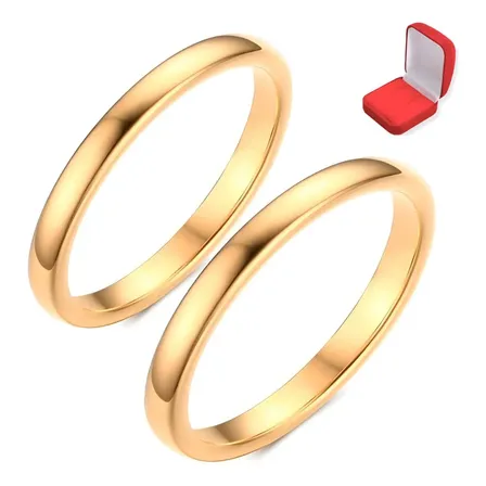 Par Alianças Fina 2mm Casamento Noivado Banhado Ouro 18k