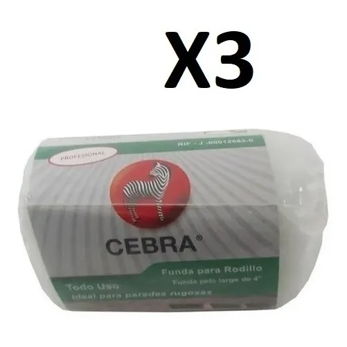 Funda Camisa Para Rodillo 4 Pulgadas Pelo Largo Cebra
