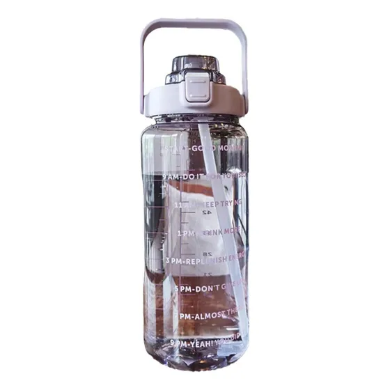 Botella De Agua De 2 Litros Con Pajita Para Mujeres Y Niñas