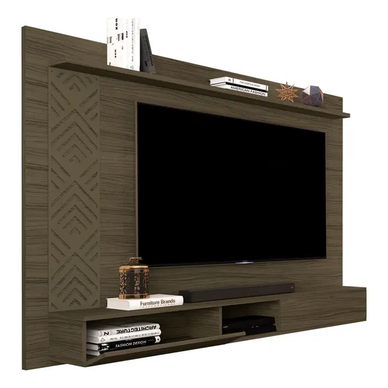 Painel Roma Para Tv Até 60 Polegadas - - Cores Cor Castanho