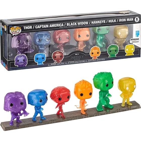 Figura de acción Funko Pop Marvel Art Series Avengers The Infinity Saga 6 piezas Thor, Capitan America, Black Widow, Hawkeye, Hulk, Ironman Pop! de Funko Pop! Funko