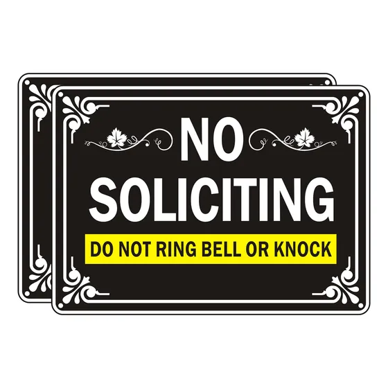 Mongfun Señal No Solicitar Para Puerta Casa Letrero Aluminio