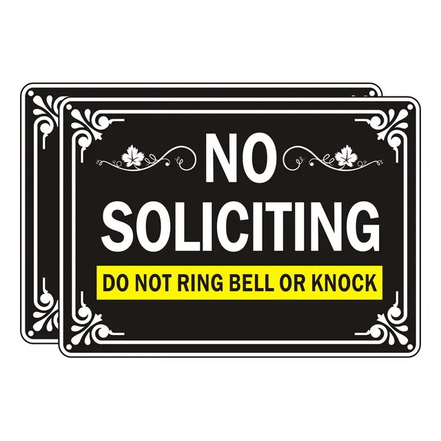 Mongfun Señal No Solicitar Para Puerta Casa Letrero Aluminio
