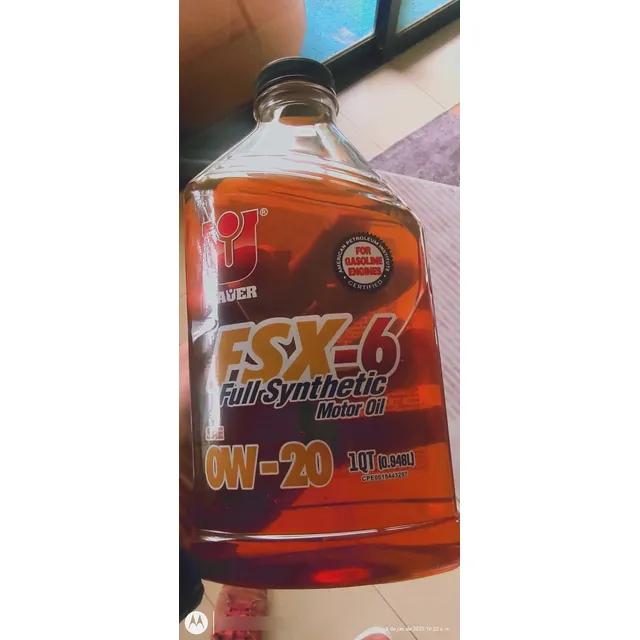 Aceite Full Sintético Fsx6 0w-20 Gasolina Americano