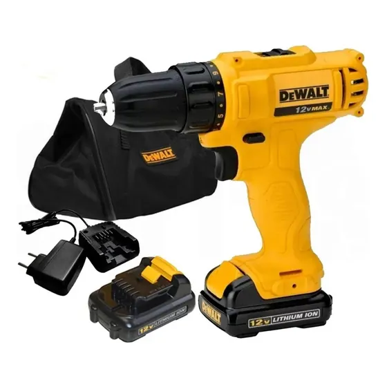 Parafusadeira Furadeira 12v 3/8 Biv Dcd700c2 Dewalt + 2 Bat