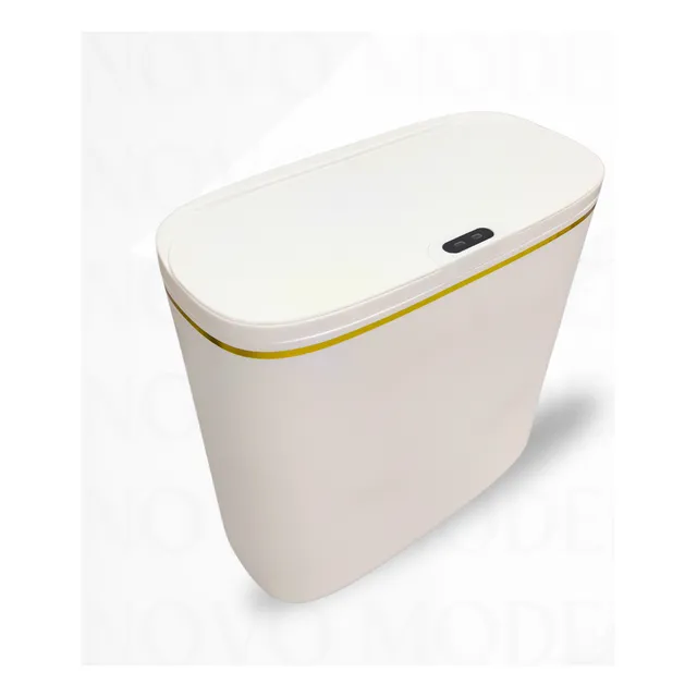 Lixeira Luxo Moderna Gold Dourada 13l Abre Sozinha Sensor