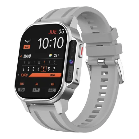 Smartwatch 4g Chip Chamadas Bluetooth Prateado