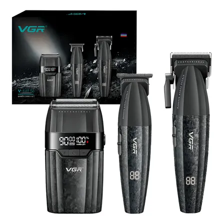 Vgr Barber Combo V-640s3-com Set 3 En 1 Color Negro Cortadora Y Afeitadora