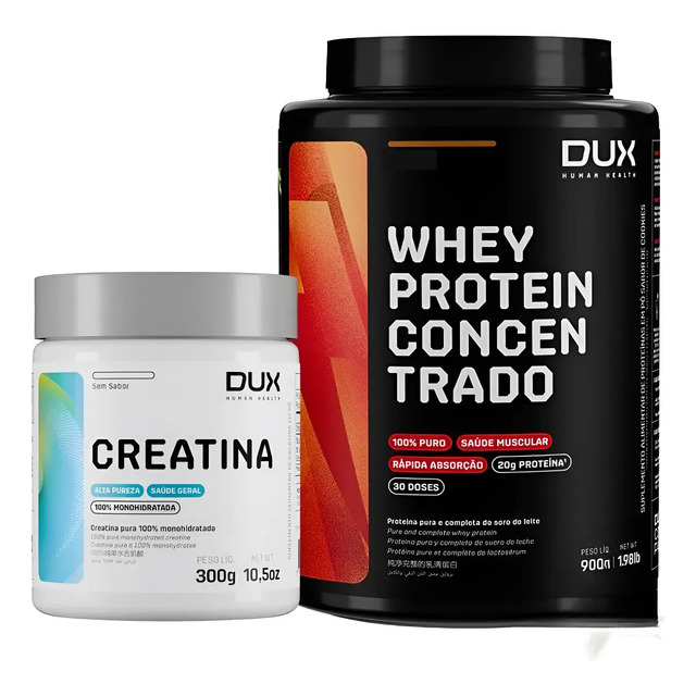 Kit Dux Whey Protein Concentrado 900g + Creatina 300g Dux