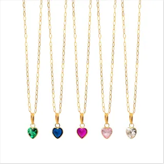 Cordão Feminino Bailarina Ouro 18k 750 60cm Pingente Coração Cor Coração Incolor Cordão Feminino Bailarina Ouro 18k 750 60cm Pingente Coração Cor Coração Incolor