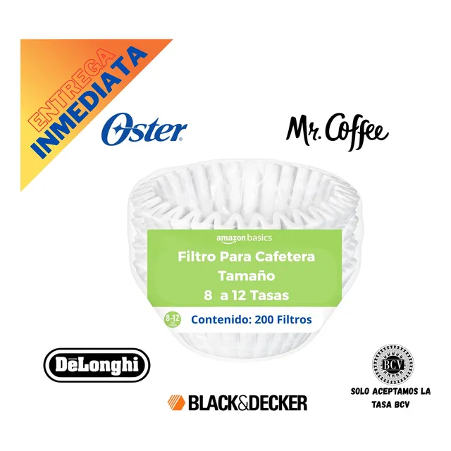 Filtros De Cafe Desechables Para Cafeteras Paquete 200 Unds