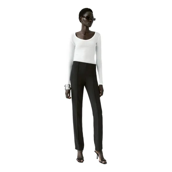Zara Legging Corte Alto Negro Con Cierre Lateral Talla S