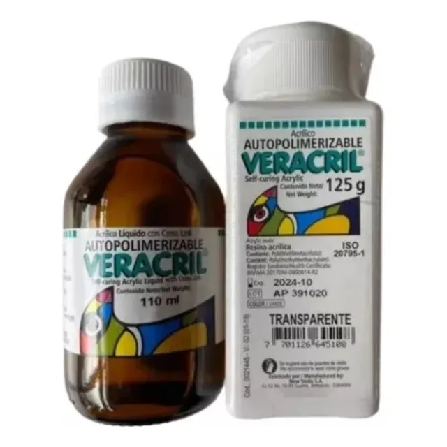 Kit Acrilico Veracril (liquido) 110 Mil + Polímero 125g