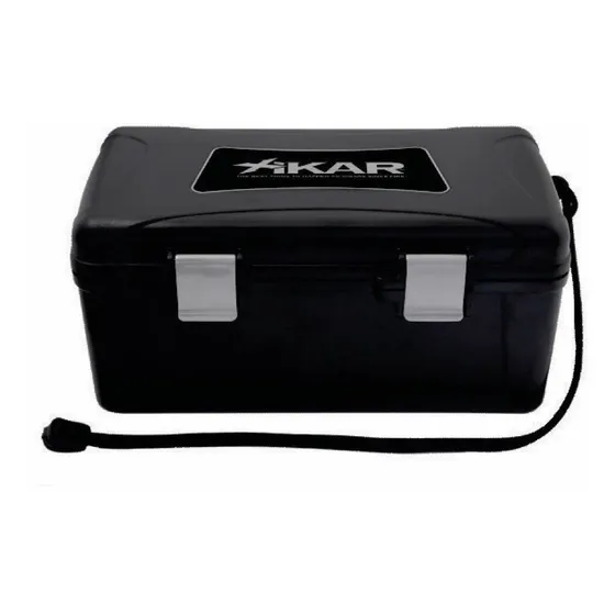 Umidor Porta Objetos P/15 Charutos Xikar Plástico Preto