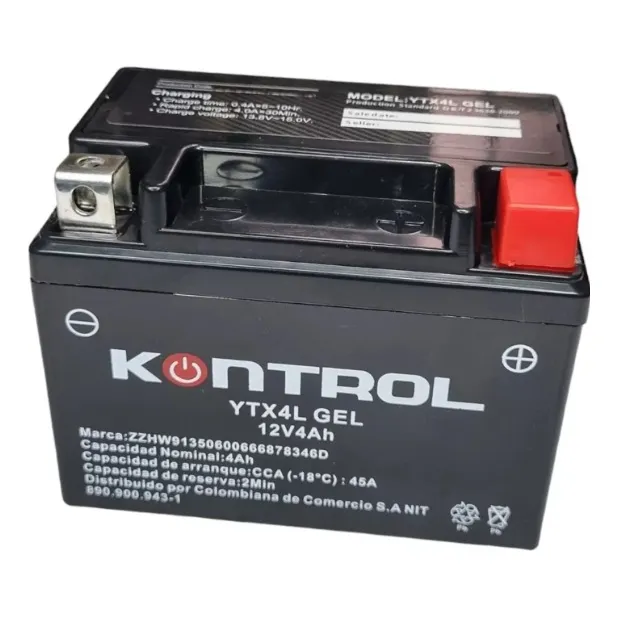 Batería Para Moto Yamaha Crypton 115 Fi Kontrol Ytx4l Gel