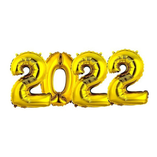Bexiga Balão Metalizado 75cm Dourado Kit Ano Novo 2022