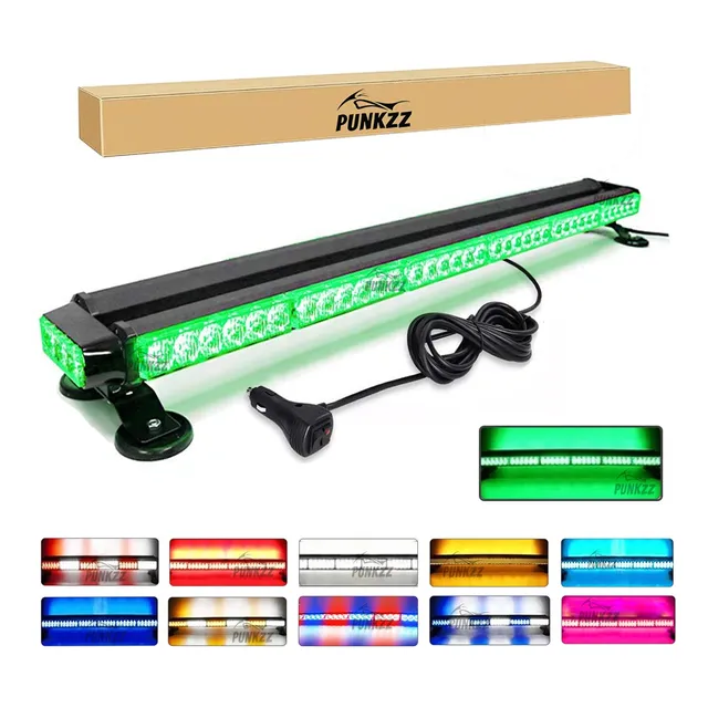Barra Torreta Estrobo Codigo Leds Con Base Magnética 38 PuLG