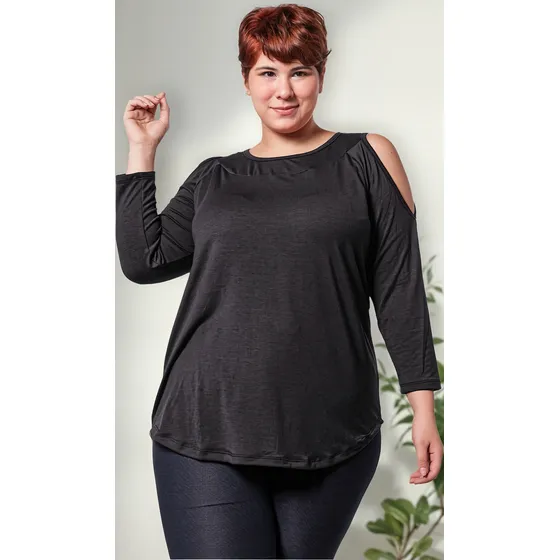 Remera Con Hombros Descubiertos De Modal | Talles Grandes