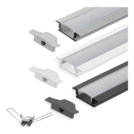 Kit Perfil De Led Slim P/ Embutir Gesso Marcenaria 2 Metros