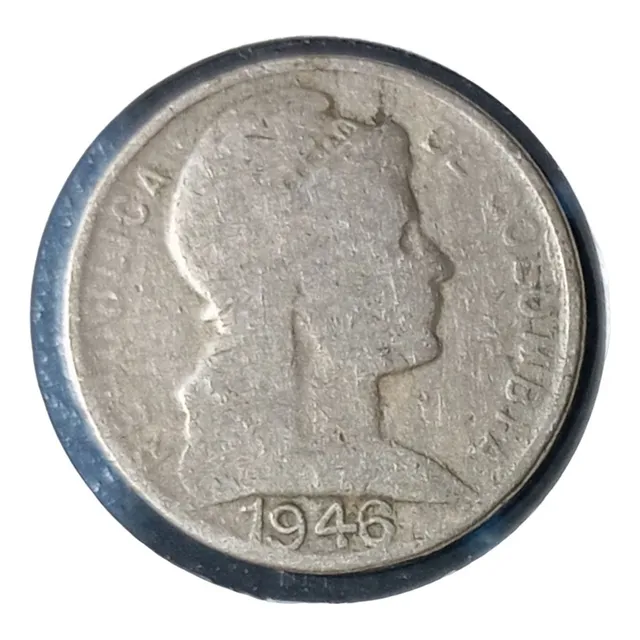  Moneda Colombia 5 Centavo 1946 Fecha Grande Escasa Iniciar 