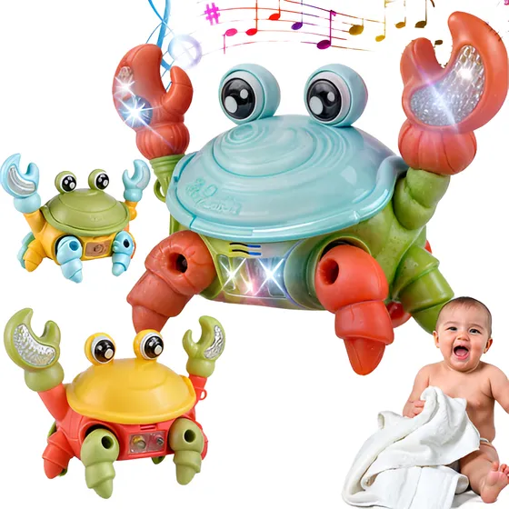 Caranguejo Brinquedo Fujão Bebe Indução Sr Joe Musica Led