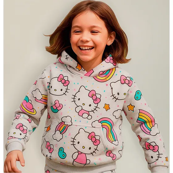 Blusa De Frio Infantil Moletom Com Capuz Algodão Personagens