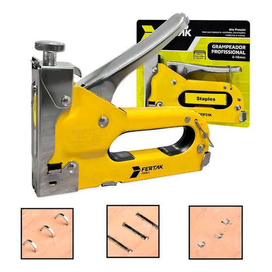 Grampeador Profissional P/ Madeira Tapeçaria + 100 Grampos