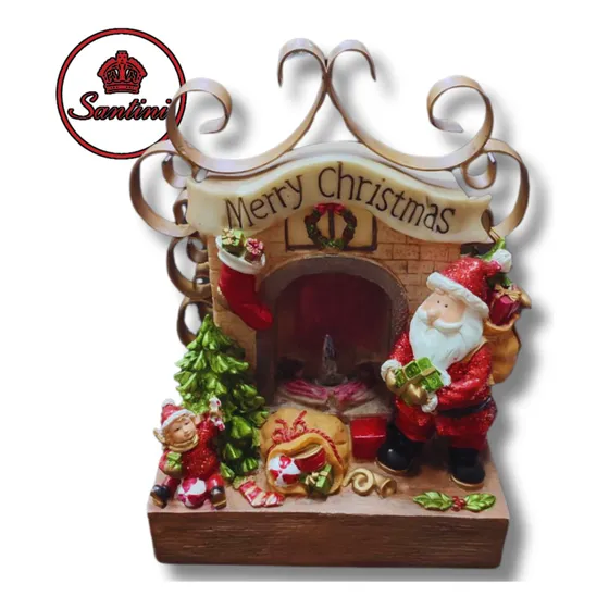 Casa Chimenea Santa Claus Navidad