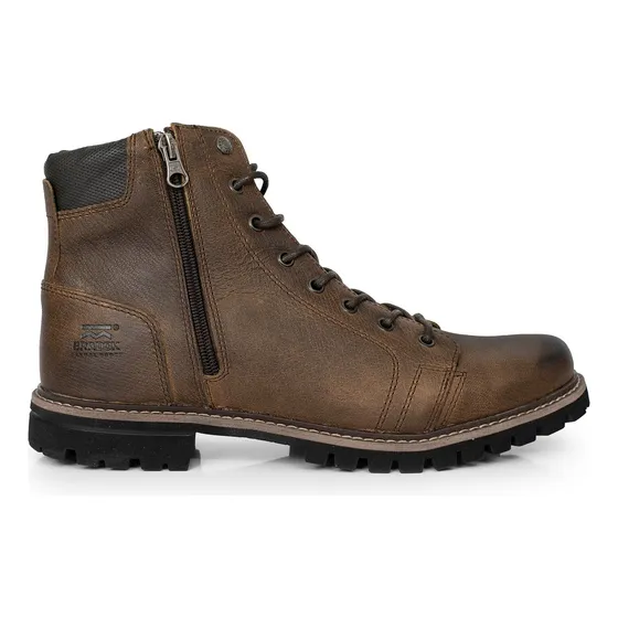 Borcego Hombre Cuero Botita Zapatilla Cierre Trabajo Bradok