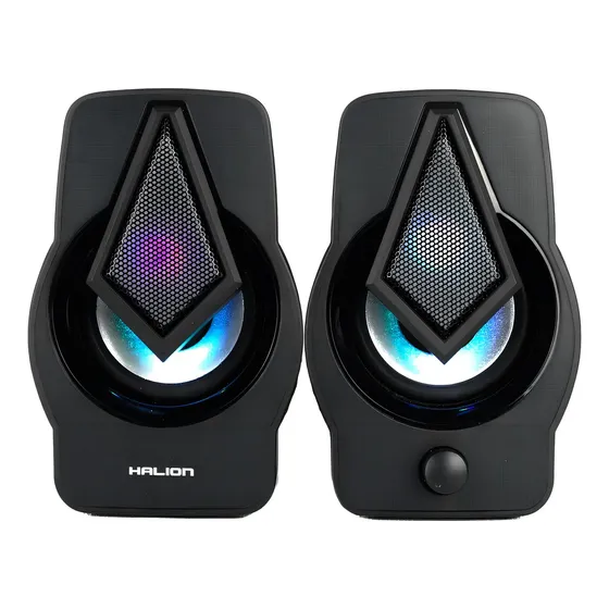 Parlante Gamer Halion HA-S266 2.0 RGB 6W Negro Conector Jack 3.5mm | Cuotas sin interés