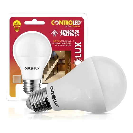 Lâmpada Controled Sensor De Presença 9w E27 Quente Cor da luz Branco-quente 127/220V