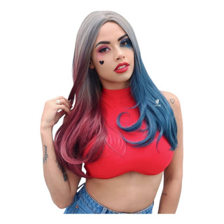 Peruca Harley Quinn Comics Harlequina Arlequina Bio OrgĂąnica Peruca Harley Quinn Comics Harlequina Arlequina Bio OrgĂąnica