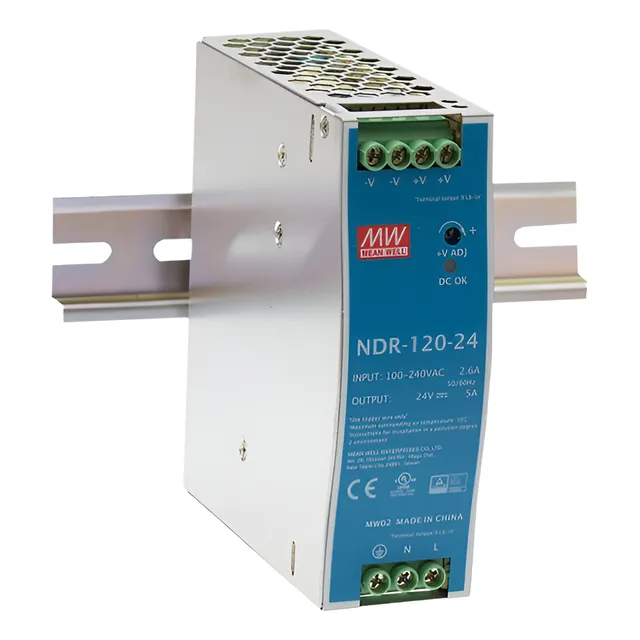 Fuente Poder Mean Well Riel Din Metal 24v 120w Ndr-120-24