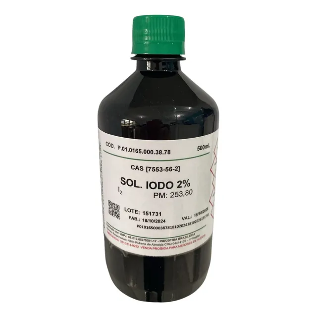 Iodo Iodeto Lugol Forte Solucao 2% 500ml 