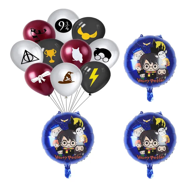 Tres Globos Redondo Mas Set De Globos Látex Harry Potter